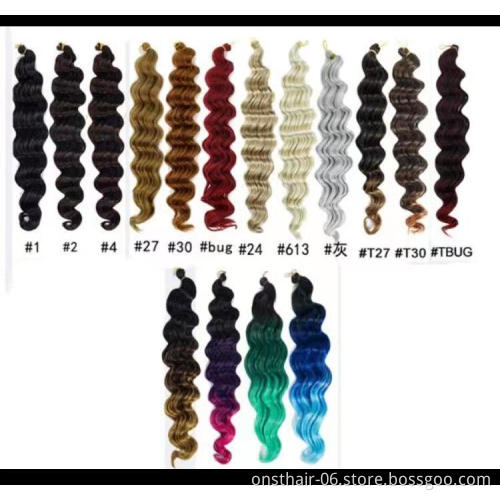 Onst 22 inch reetress Deep Wave Twist Crochet  Natural Synthetic Braid Hair Ombre Braiding Hair Extensions Braids Hair In Bulk